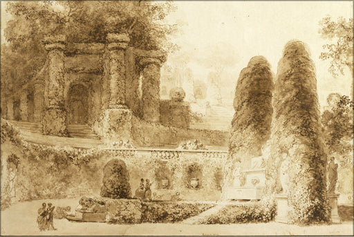 Poster, Many Sizes Available; Jean Honore Fragonard Roman Park With Fountain, 1774