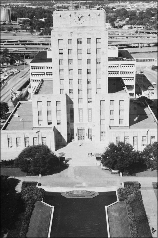 Poster, Many Sizes Available; Aerial View Of Houston City Hall 01