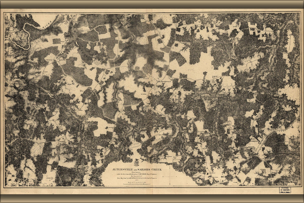 Poster, Many Sizes Available; Map Of Jetersville & Sailors Creek Virginia 1867