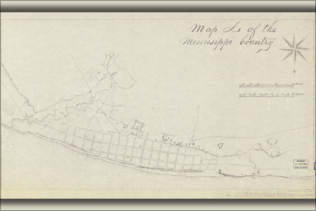 Poster, Many Sizes Available; Map Of St. Louis Village, Ca. 1804-05 Saint Louis