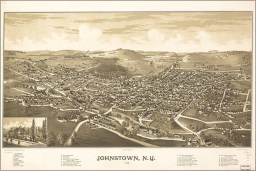 Poster, Many Sizes Available; Map Of Johnstown, New York 1888