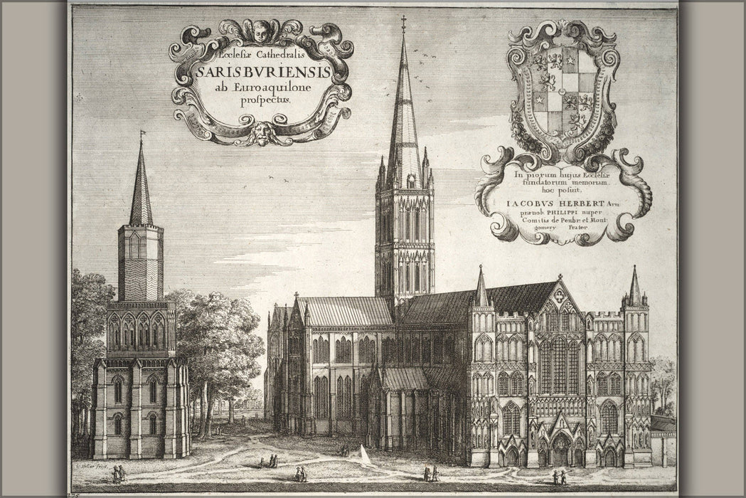 Poster, Many Sizes Available; Salisbury Cathedral By Wenzel Hollar 17Th Century