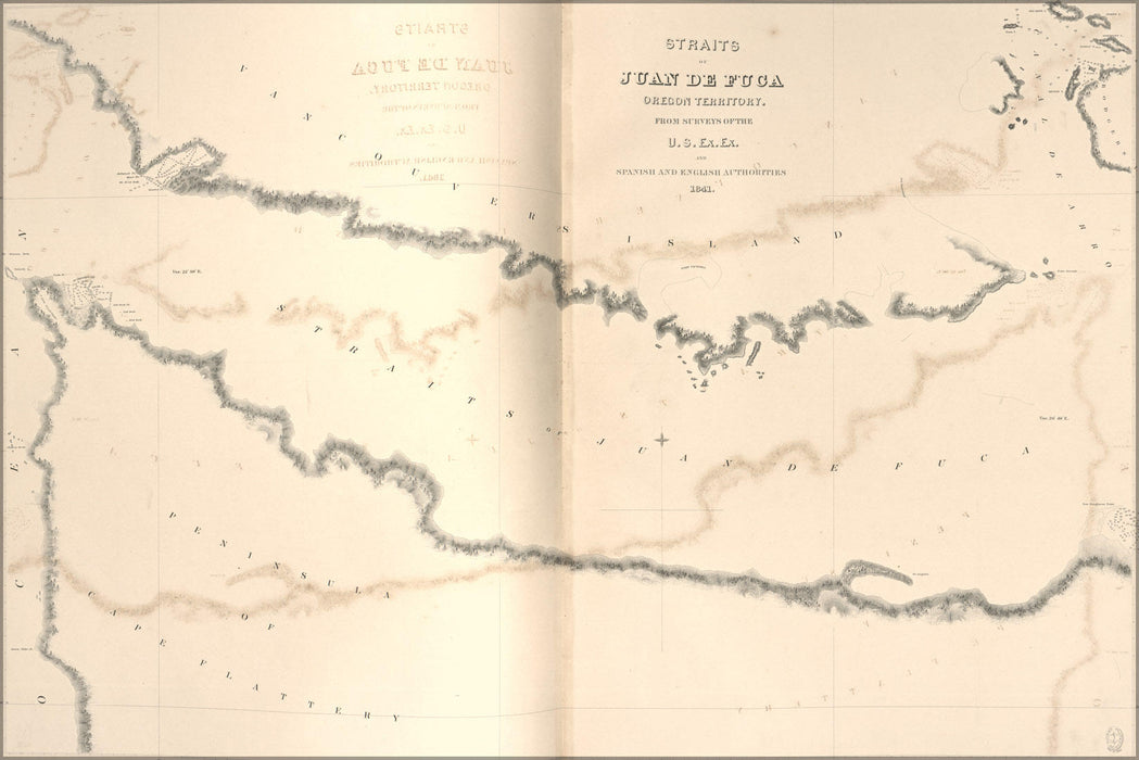 Poster, Many Sizes Available; Map Of Straits Of Juan De Fuca 1841