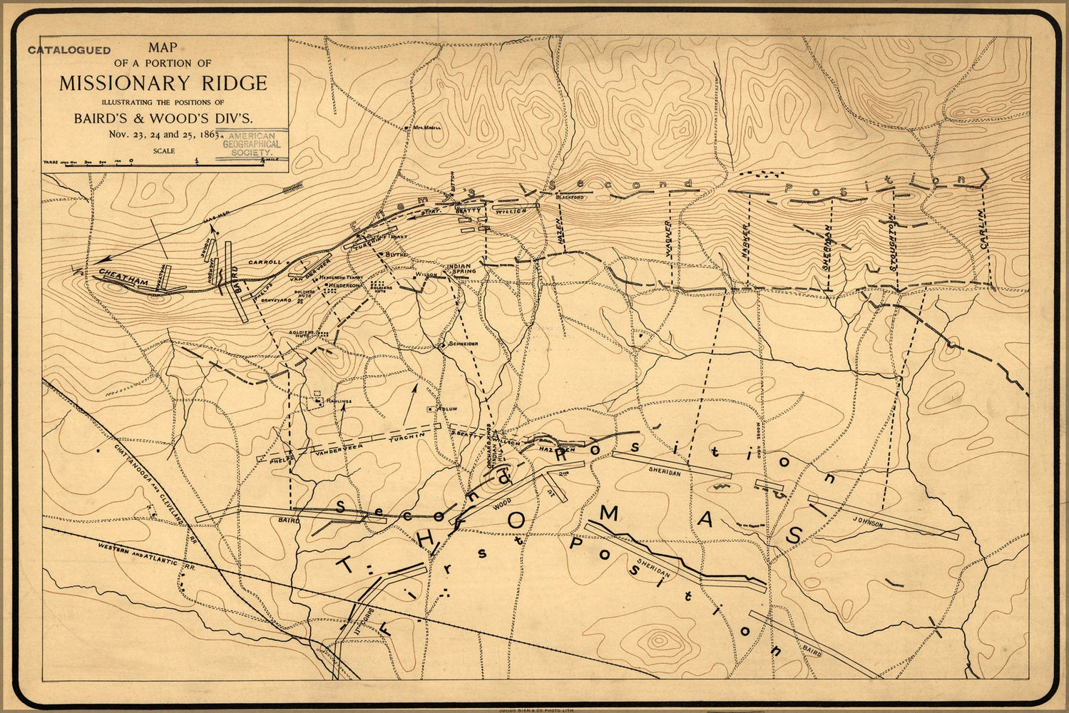 Poster, Many Sizes Available; Map Of Baird Wood Battle Of Missionary Ridge 1863