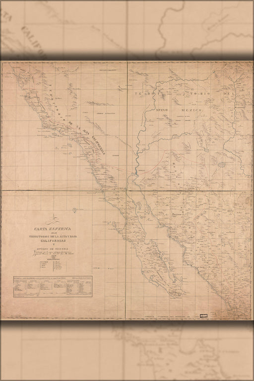 Poster, Many Sizes Available; Map Of Baja California 1823