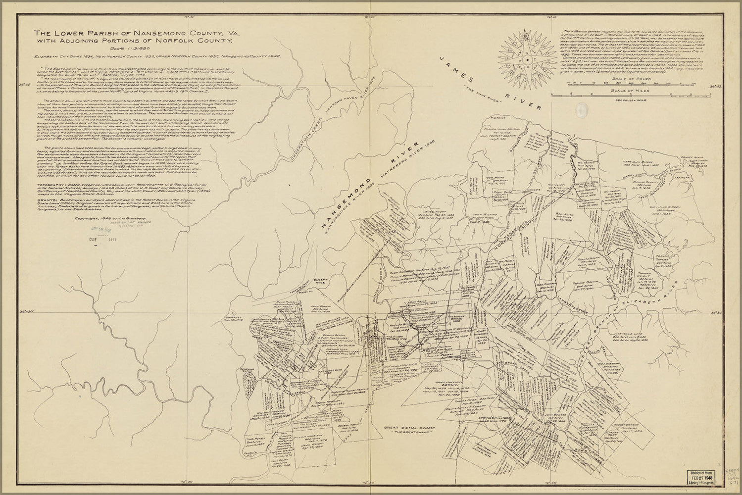 Poster, Many Sizes Available; Map Of Suffolk Region Virginia 1642 P1