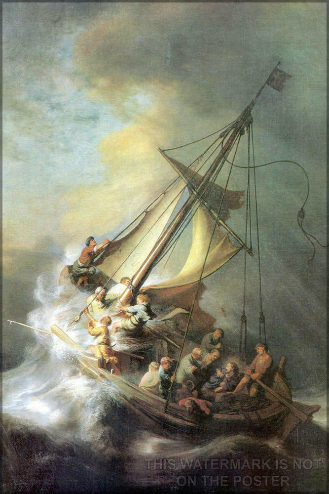 Poster, Many Sizes Available; Jesus Christ In The Storm On The Sea Of Galilee By Rembrandt