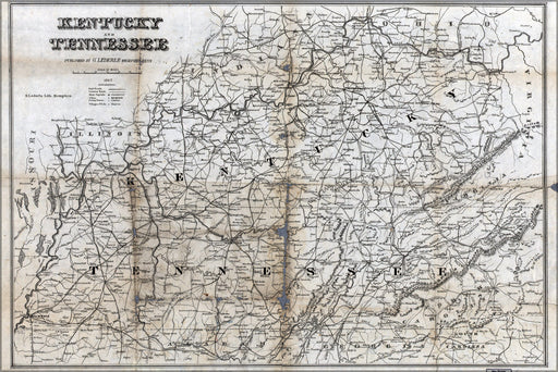 Poster, Many Sizes Available; Map Of Kentucky And Tennessee 1862 P1