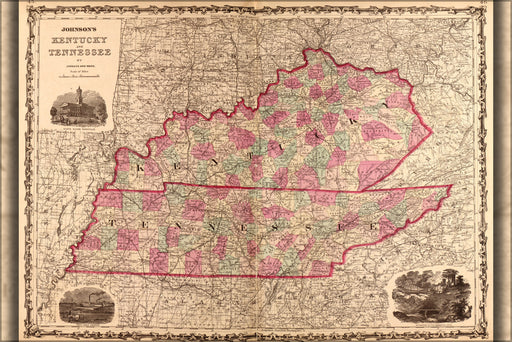 Poster, Many Sizes Available; Map Of Kentucky And Tennessee 1862 P2