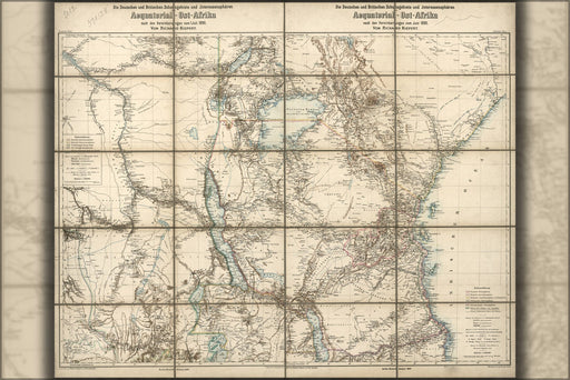 Poster, Many Sizes Available; Map Of Tanzania Ruanda & Burundi In German 1890