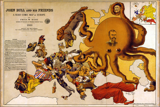 Poster, Many Sizes Available; John Bull & Friends Serio-Comic Map Europe 1900