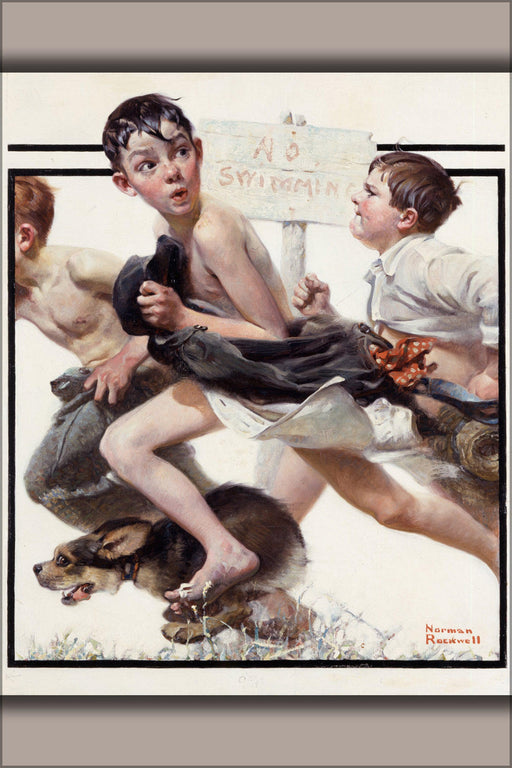 Poster, Many Sizes Available; No Swimming By Norman Rockwell 1921