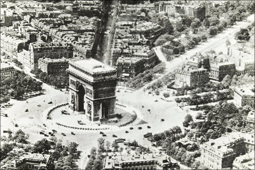 Poster, Many Sizes Available; Aerial View Of The Arc De Triomphe, Paris, France, Ca. 1900