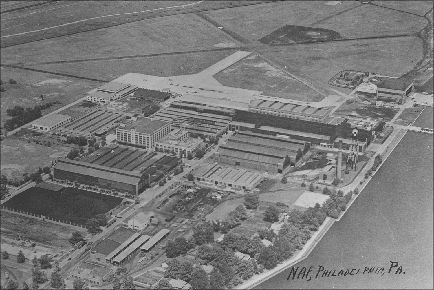 Poster, Many Sizes Available; Aerial View Of The Naval Aircraft Factory In Philadelphia, Pennsylvania. Nara 518858