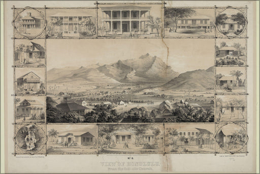 Poster, Many Sizes Available; No. 6. View Of Honolulu. From The Catholic Church. (C. 1854) #031215