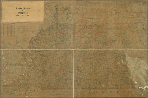 Poster, Many Sizes Available; Map Of Battle Fields Of Virginia 1861 To 1865