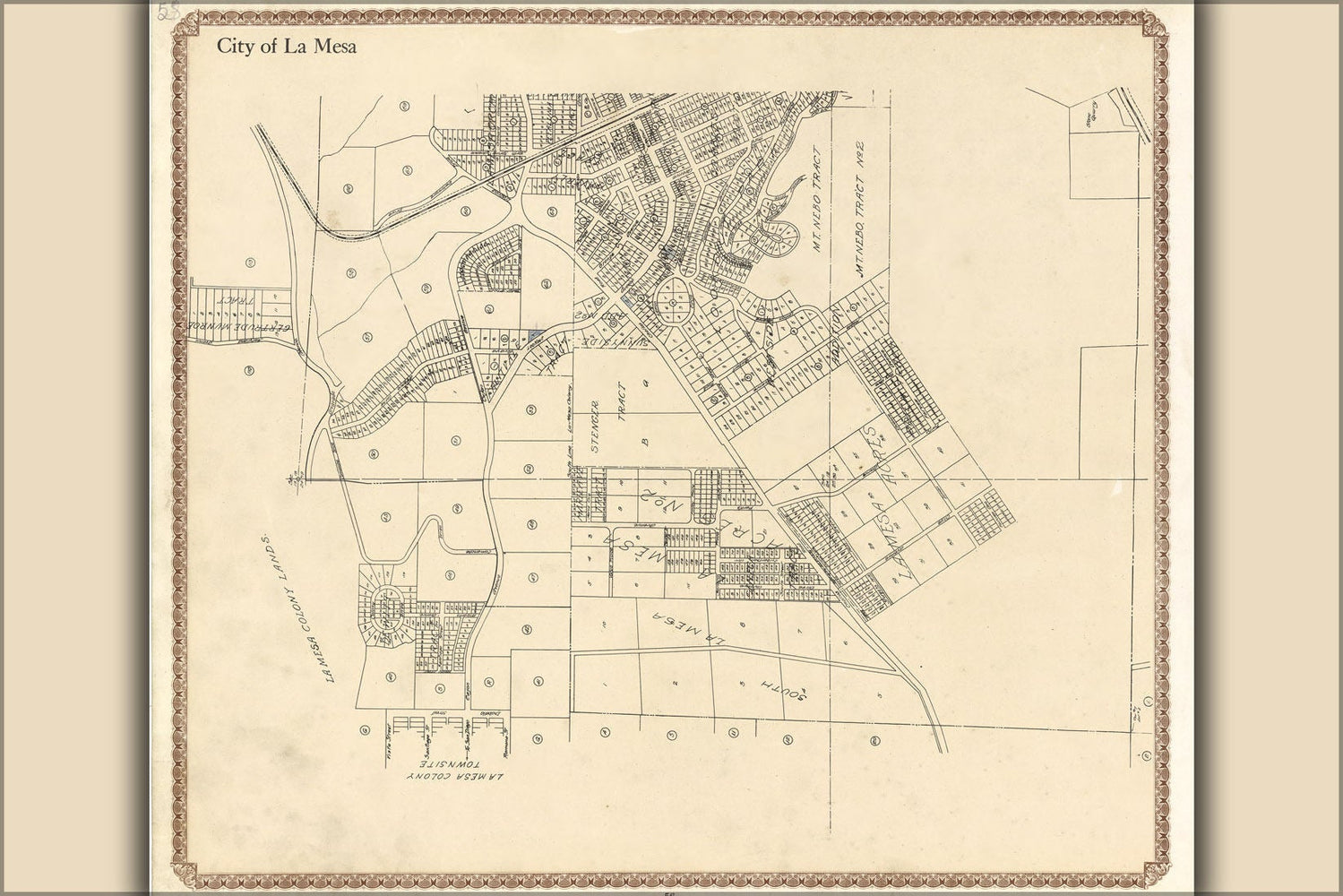 Poster, Many Sizes Available; Map Of La Mesa San Diego County California 1911