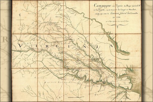 Poster, Many Sizes Available; Map Of Lafayette In Virginia Pub 1781 In French