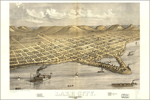 Poster, Many Sizes Available; Map Of Lake City, Wabasha Co., Minnesota 1867