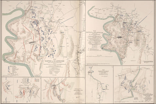 Poster, Many Sizes Available; Map Of Battle Of Antietam, Md.; Suffolk, Va.; Gettysburg, Md