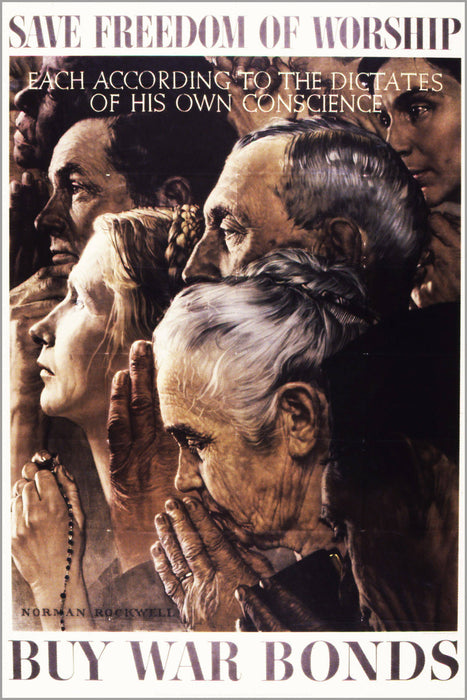 Poster, Many Sizes Available; Save Freedom Of Worship By Norman Rockwell 1941