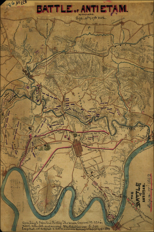 Poster, Many Sizes Available; Map Of Battle Of Antietam, Septr. 16Th-17Th, 1862