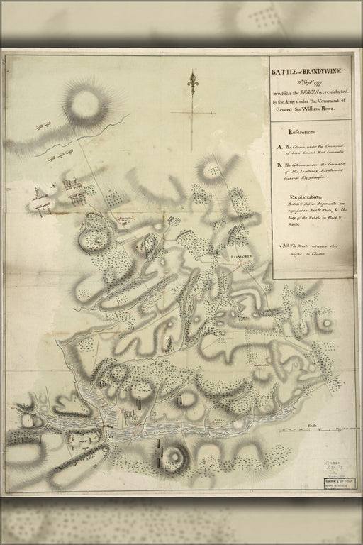 Poster, Many Sizes Available; Map Of Battle Of Brandywine, 11Th Septr. 1777