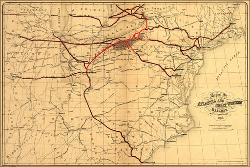 Poster, Many Sizes Available; Map Of The Atlantic And Great Western Railroad, With Its Connections, 1866