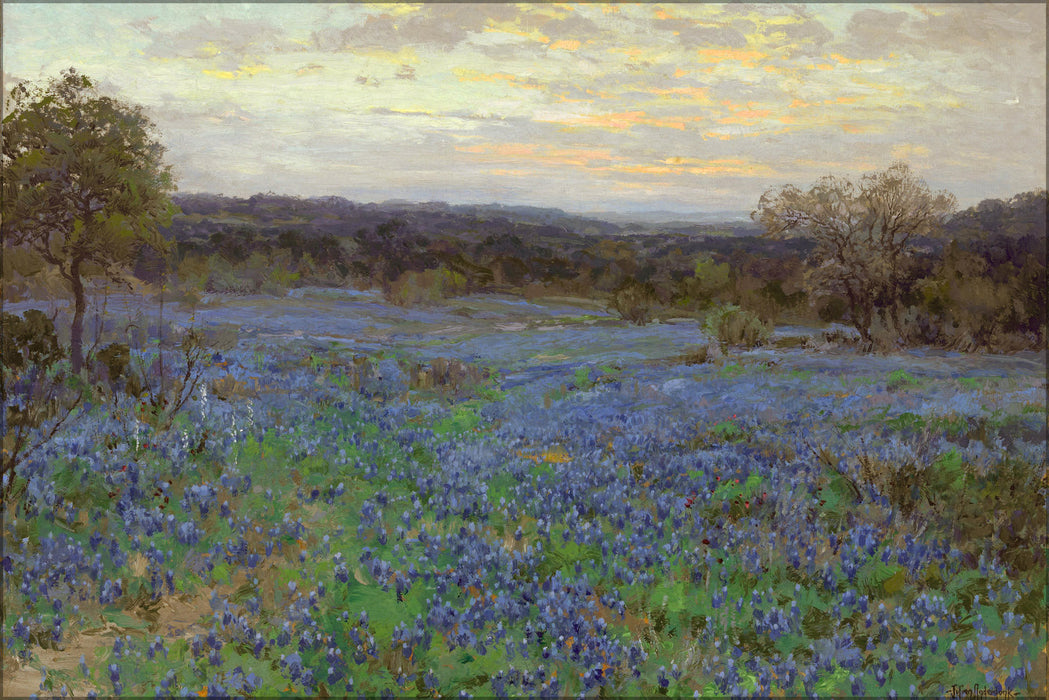 Poster, Many Sizes Available; Julian Onderdonk - Field Of Bluebonnets At Sunset (1919-1920) #031715