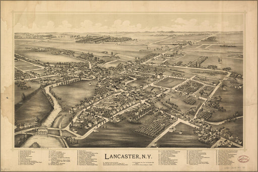 Poster, Many Sizes Available; Map Of Lancaster, New York 1892