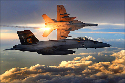 Poster, Many Sizes Available; Fa-18 Super Hornets Of Strike Fighter Squadron 31 Afghanistan