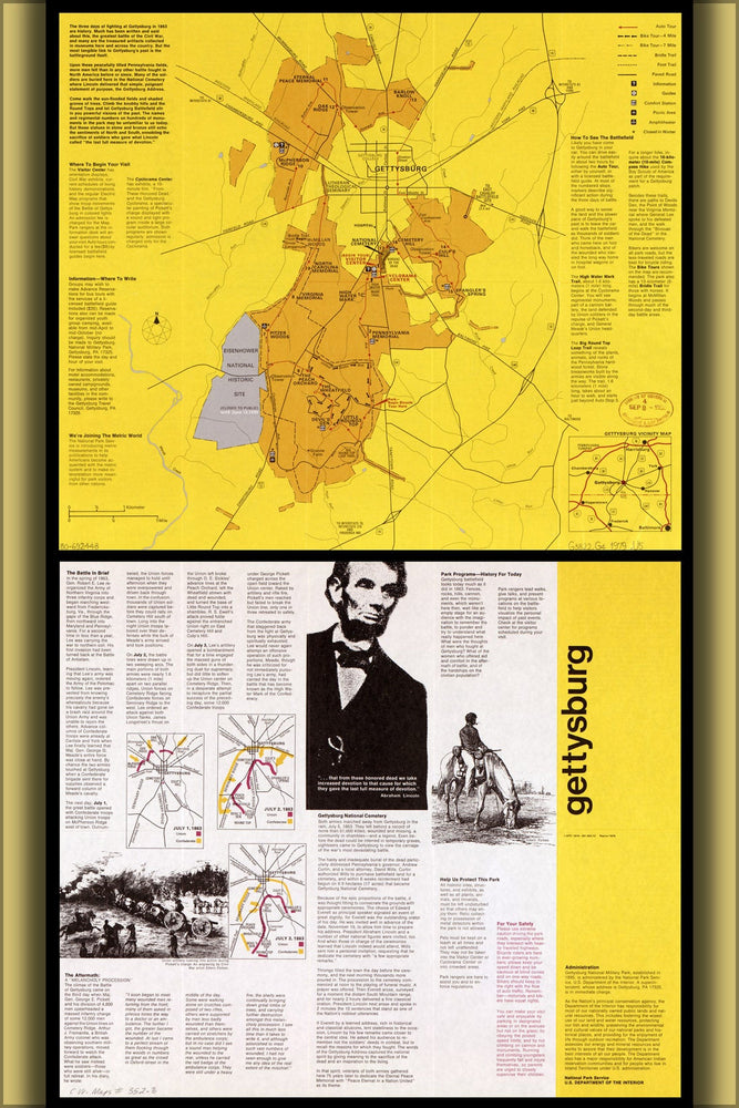 Poster, Many Sizes Available; Map Of Battle Of Gettysburg Park 1979