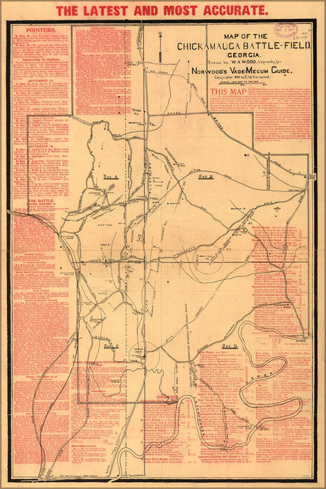 Poster, Many Sizes Available; Map Of The Chickamauga Battle Field, Georgia 1895