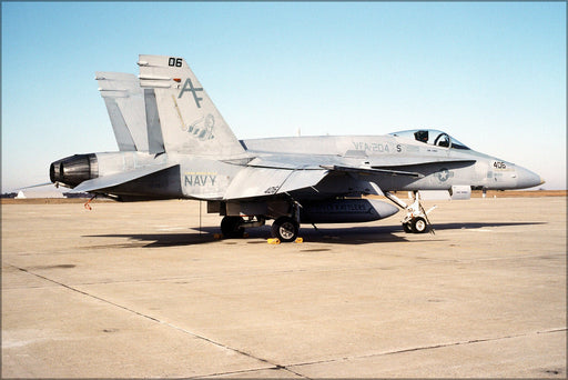 Poster, Many Sizes Available; Fa-18A Hornet F-18 Vfa-204 River Rattlers Andrews, Virginia 1992