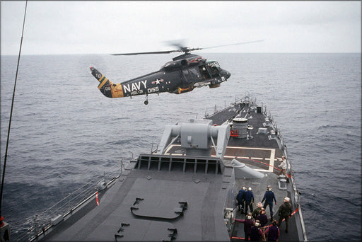 Poster, Many Sizes Available; Kaman Sh-2F Seasprite Helicopter (Hsl-31) Uss Jouett (Cg-29) 1989