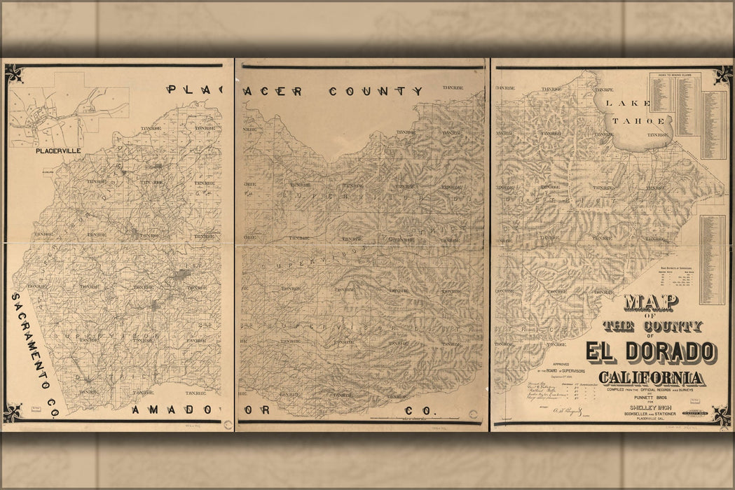 Poster, Many Sizes Available; Map Of The County Of El Dorado, California 1895