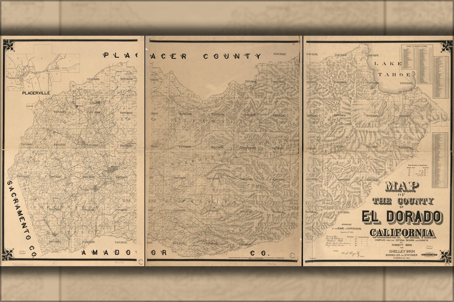 Poster, Many Sizes Available; Map Of The County Of El Dorado, California 1895