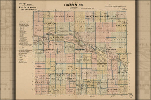 Poster, Many Sizes Available; Map Of Lincoln Co. Nebraska 1894