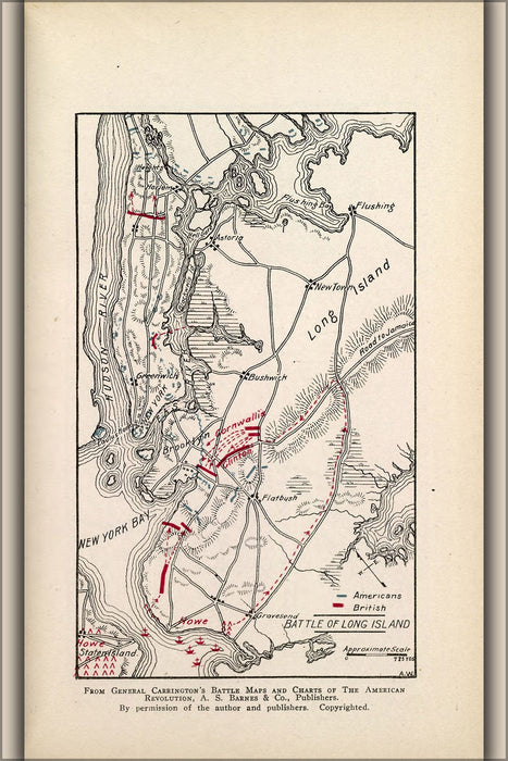 Poster, Many Sizes Available; Map Of Battle Of Long Island