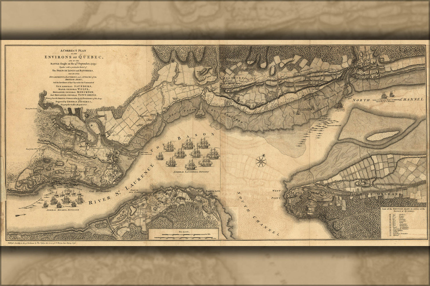 Poster, Many Sizes Available; Map Of The Environs Of Quebec 1768