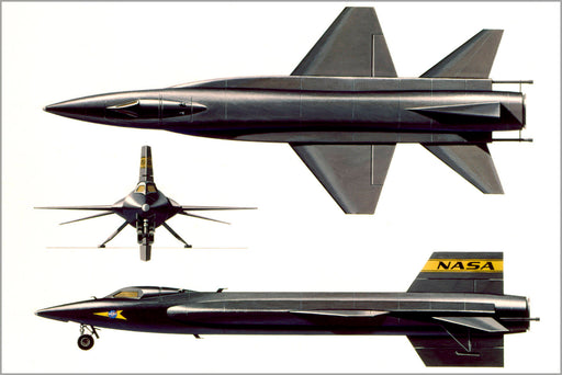 Poster, Many Sizes Available; North American X-15 Three Side View 1961