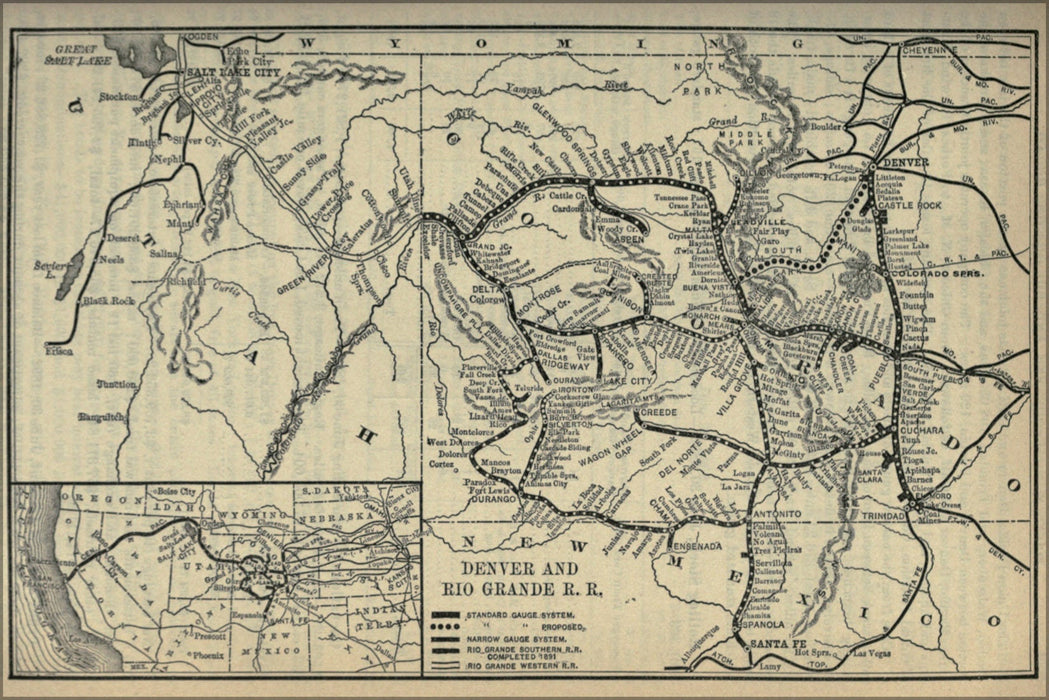 Poster, Many Sizes Available; 1893 Poor'S Denver And Rio Grande Railroad