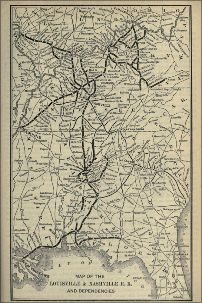 Poster, Many Sizes Available; 1893 Poor&#39;S Louisville And Nashville Railroad