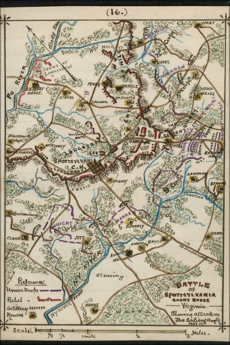 Poster, Many Sizes Available; Map Of Battle Of Spotsylvania Courthouse, Virginia  May 12Th