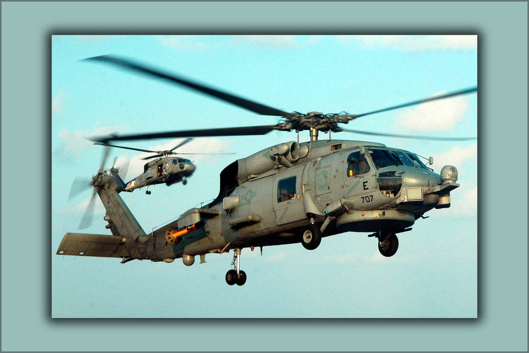 Poster, Many Sizes Available; Sh-60B Sh-60 Seahawk Helicopter And Sh-60F Seahawk