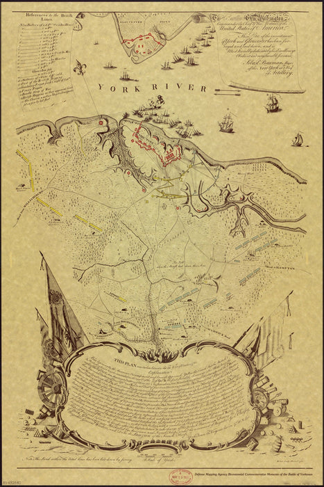 Poster, Many Sizes Available; Map Of Battle Of Yorktown George Washington