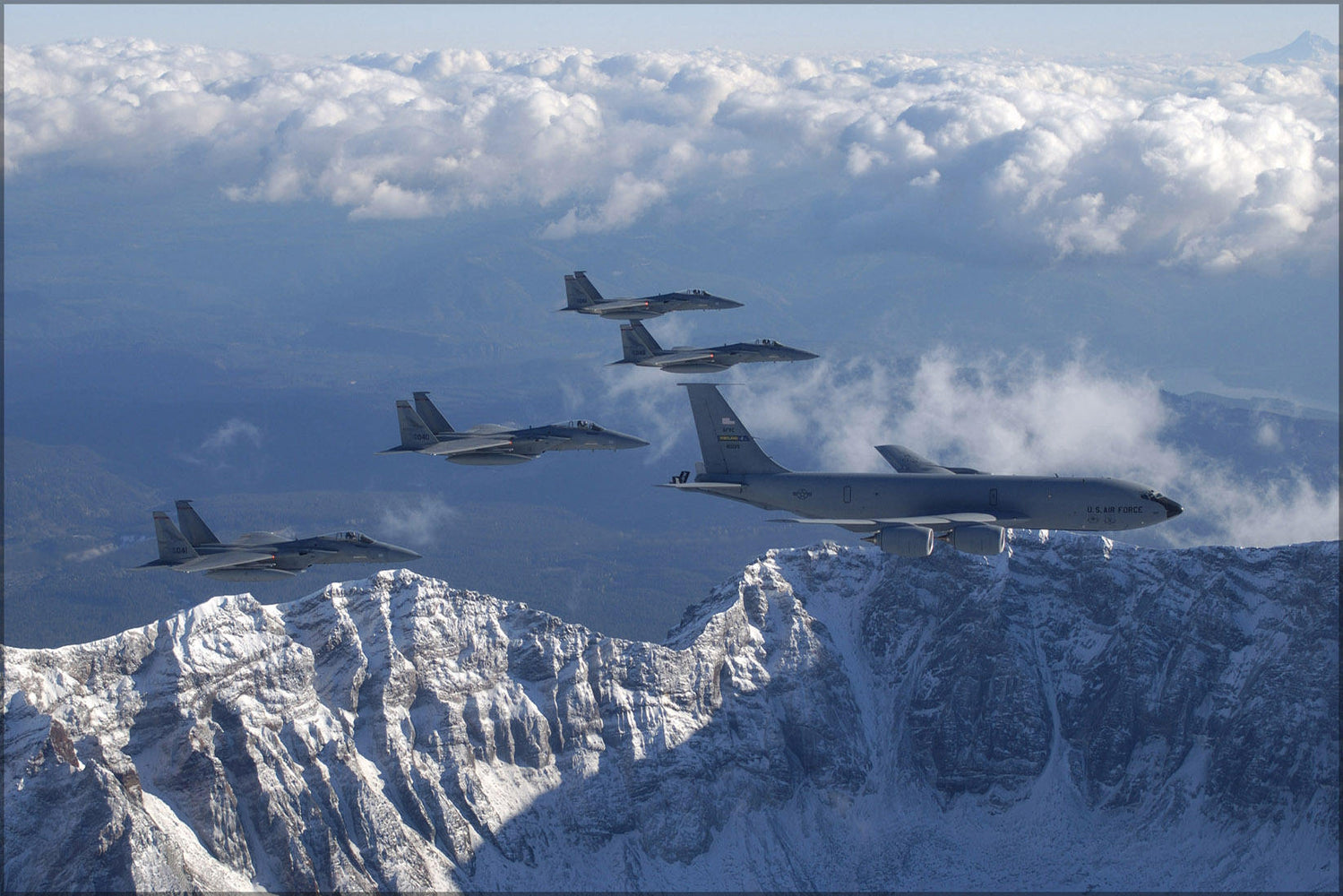 Poster, Many Sizes Available; Kc-135 Stratotanker 939Th Air Refueling, F-15 Eagles 123Rd