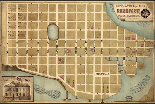 Poster, Many Sizes Available; Map Of Beaufort South Carolina  1860S