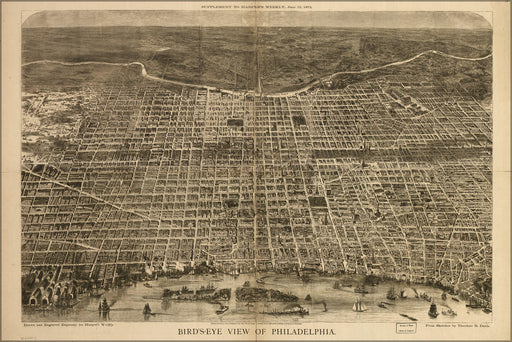 Poster, Many Sizes Available; Birdseye View Map Of Philadelphia 1872