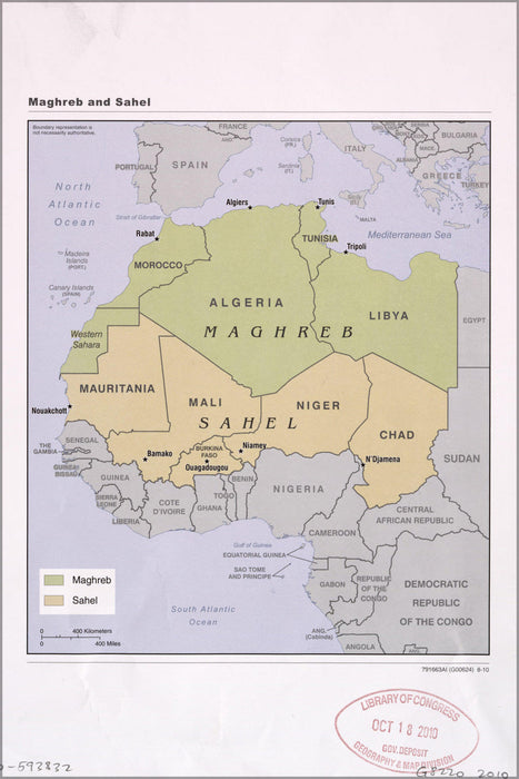 Poster, Many Sizes Available; Cia Map Of Maghreb And Sahel 2010